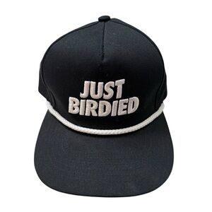 Green Goat Just Birdied Golf Hat Black Rope Snapback Adjustable Cap